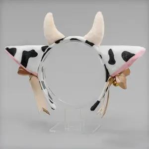 Cute Cow Ears Headband for Halloween, Soft Plush Cartoon Animal Themed Hair Accessory, Comfortable One-Size Headwear for Kids & Adults, Perfect for Holiday Parties, Cosplay Events, Masquerade, Stage Performances & Festival Dress Up