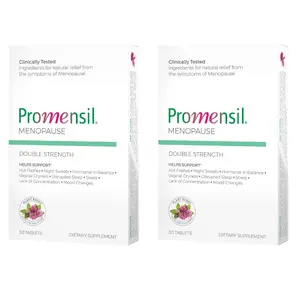 Promensil Menopause Double Strength 2-Pack Hormonal Balance Supplement for Hot Flash Mood Support & Gut Health Dietary Healthcare