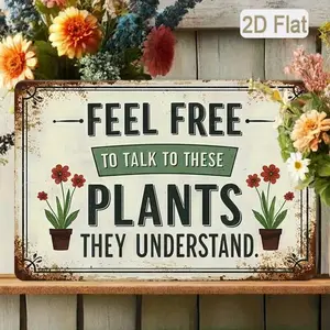 1PC Tin Sign 2D Flat, Fun Garden Room Metal Logo, Vintage Plants, Perfect For Decorating Your Home Room And Garden Wall, Perfect Holiday Gift For Family And Friends, 8x12 Inches/20x30 Cm