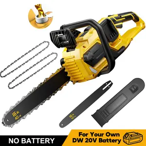 16-Inch Brushless Cordless Electric Chainsaw for DeWalt 20V Battery Heavy Duty Power Tool with Auto Oiler Low Kickback Bar for Tree Trimming Wood Cutting Pruning Yard Work Machines