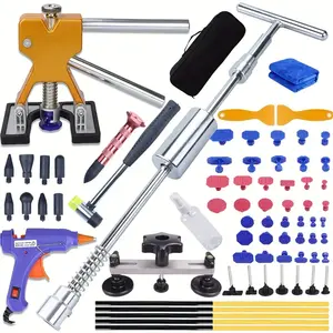 Car Body Repair Tool Kit, Car Dent Repair Tool Kit, Including T-shaped Puller & Glue Gun, Suitable for Hail Damage & Door Dent Repair Kit