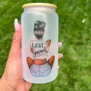 16oz Self Love Glass Cup
