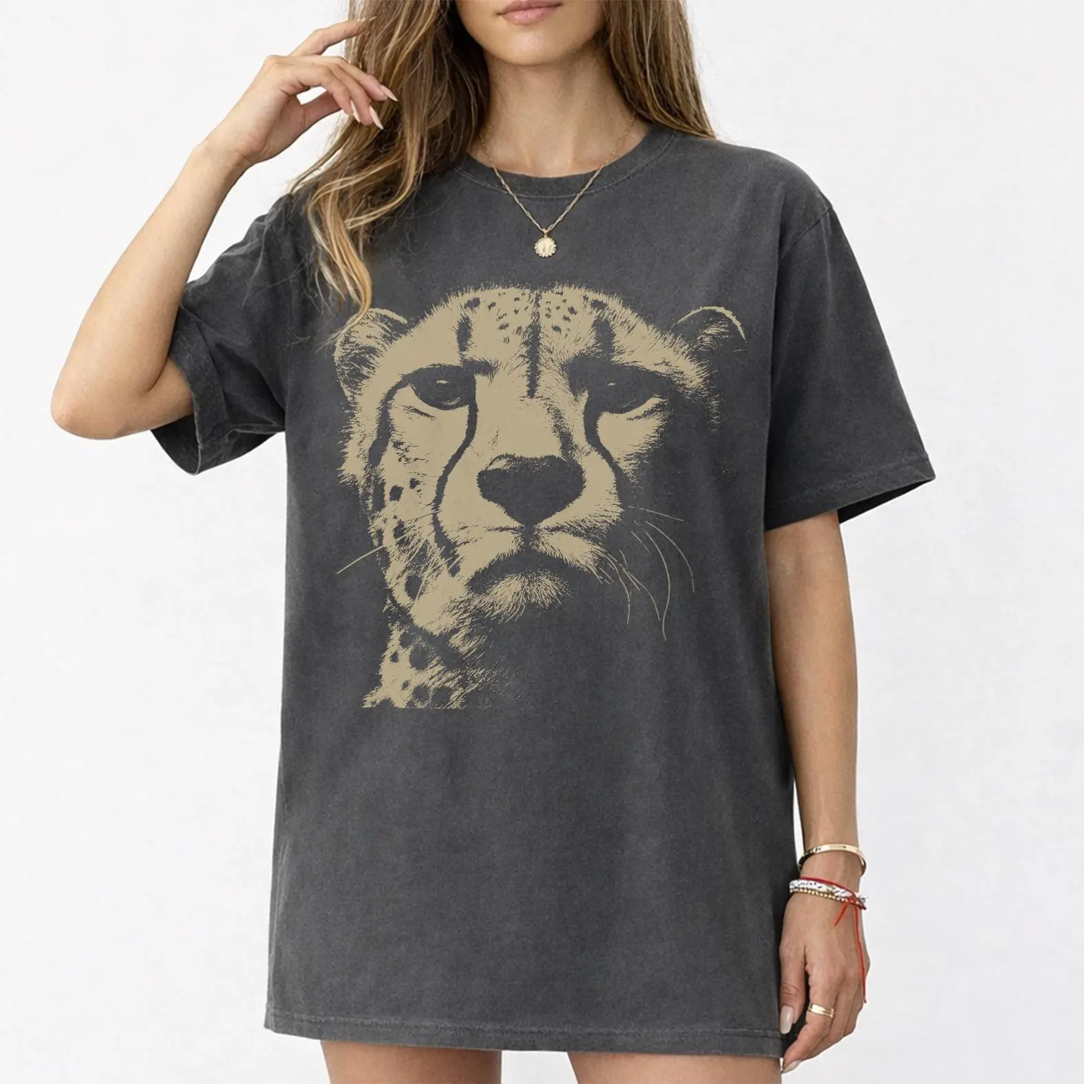 Comfort Colors Vintage Cheetah Shirt, Wildlife Graphic Tee