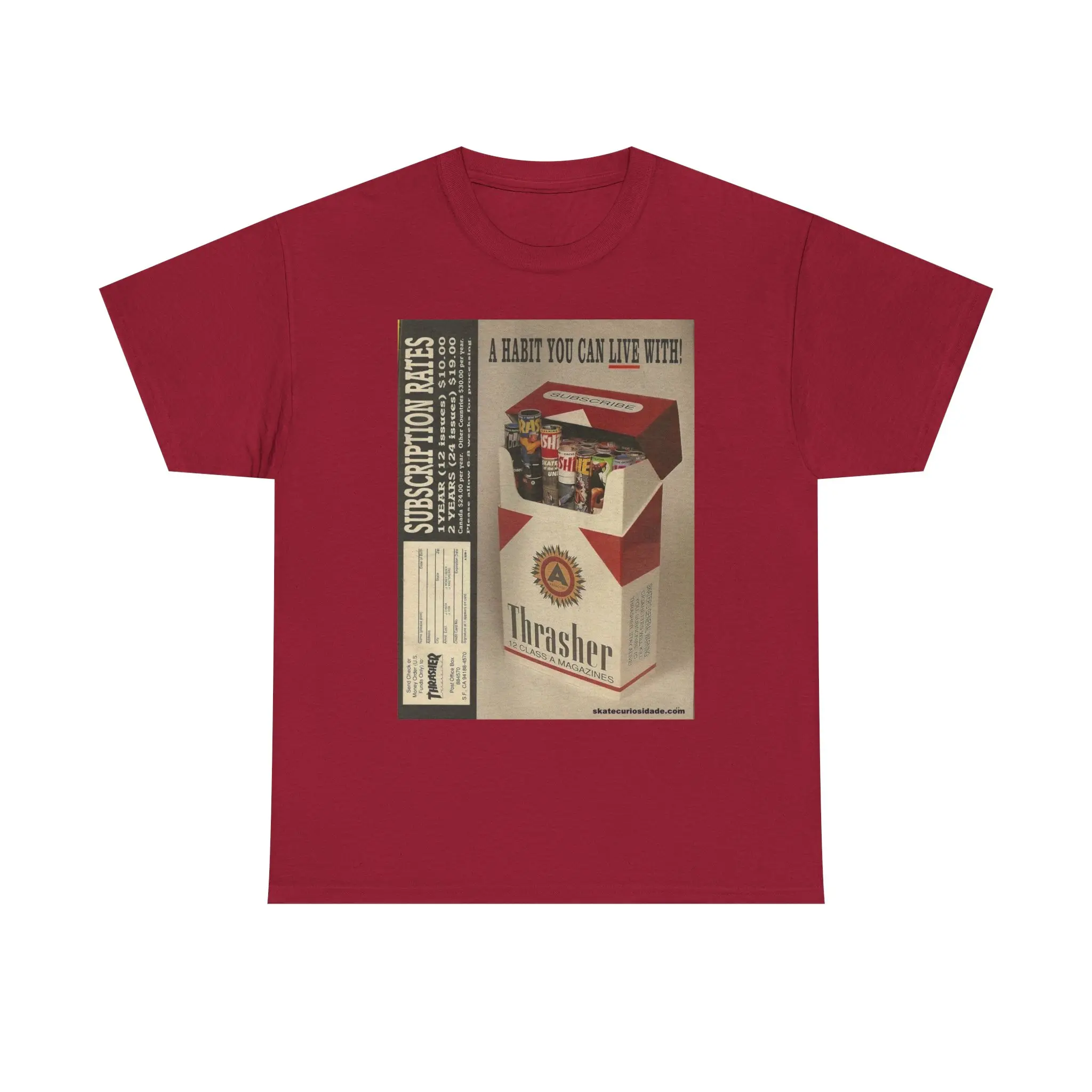 can i send cigarettes by post Thrashers Cigarette Pack Tee | Retro Skate Punk Poster T-Shirt