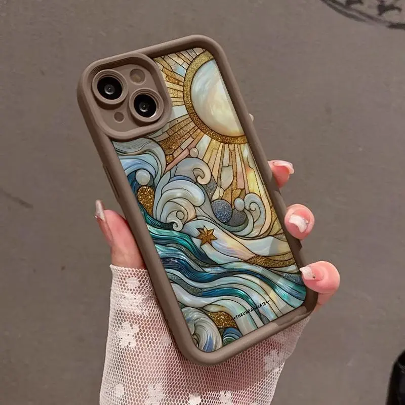 Feminine Soft Case suitable for iPhone11/12/13/14/15/16/pro/promax/plus/air Case wave pattern Durable, Ultra Slim, Cute and Practical | Lightweight Protective Case for Her, Cover, Accessories