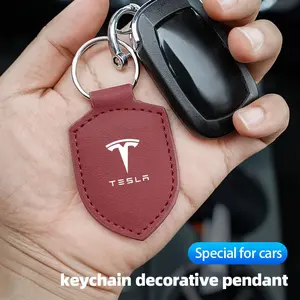 Leather Keychain Car Keychain Horseshoe Buckle Jewelry For Tesla Model 3 Model S Model X Model Y Cybertruck Roadster SpaceX