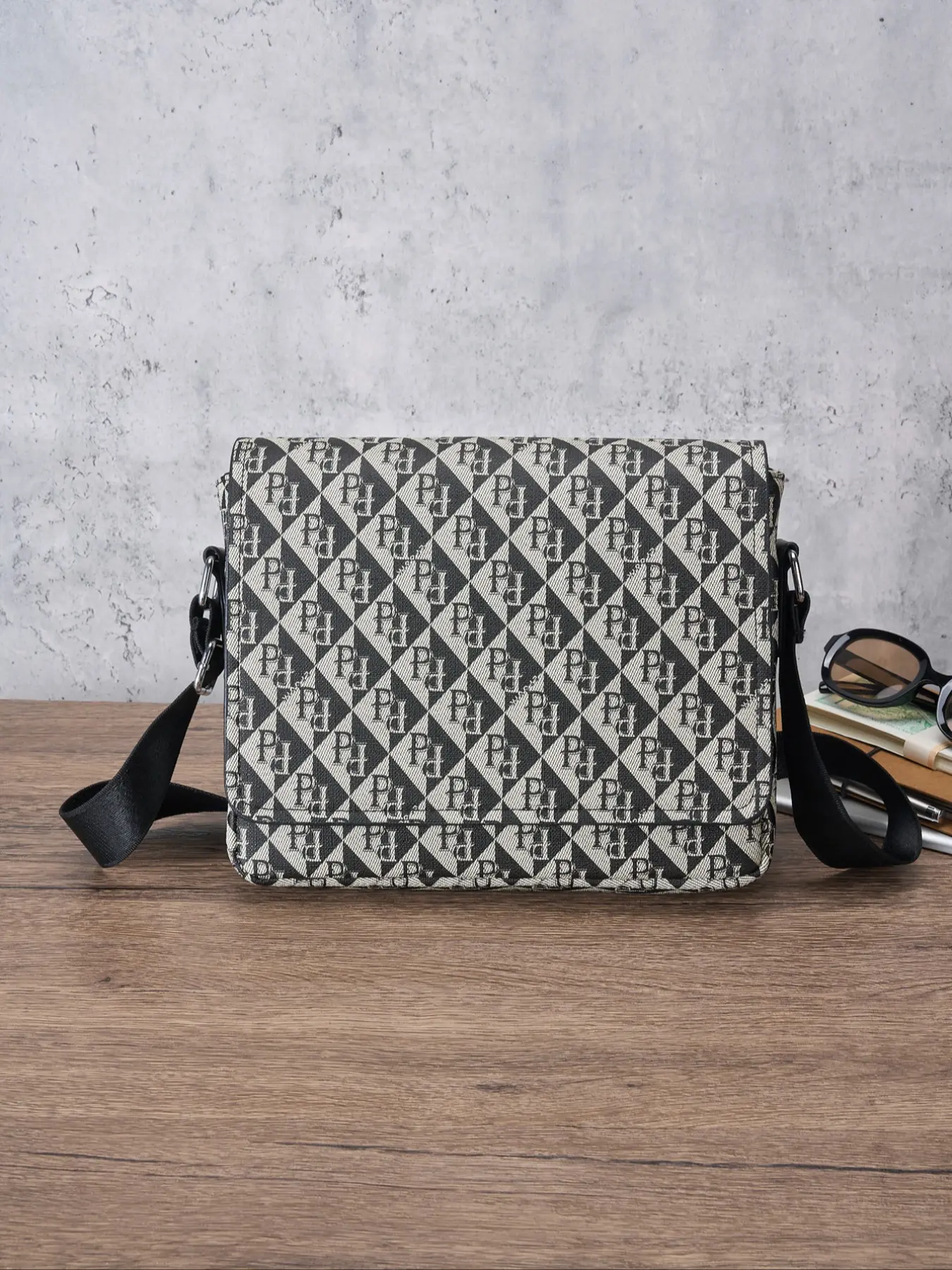 Luxury Business Style Diagonal PU Leather Shoulder Crossbody Bag, Stylish Crossbody Bags, Commuting Shoulder Bag, Fits Tablet & Phone, Metal Buckle Strap, All-Season Commuter Travel Essential, Versatile Shoulder Bags