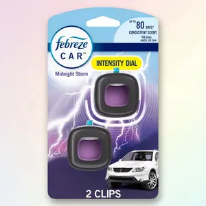 Febreze Car Air Freshener Vent Clip - Midnight Storm Scent - 0.13 fl oz/2pk