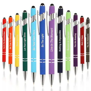 12 Pcs Inspirational Ballpoint Pens, Motivational Ballpoint Pen with Stylus Tip, Funny Ink Pens Bulk, Inspirational Gifts for Women Men, Teacher Coworkers Nurse, Office Supplies Black Ink Smooth Writing