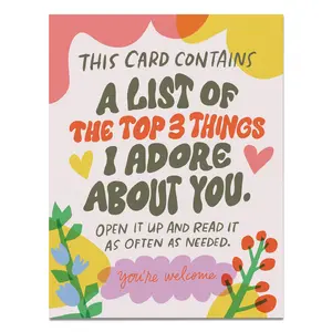 Top 3 Things Greeting Card