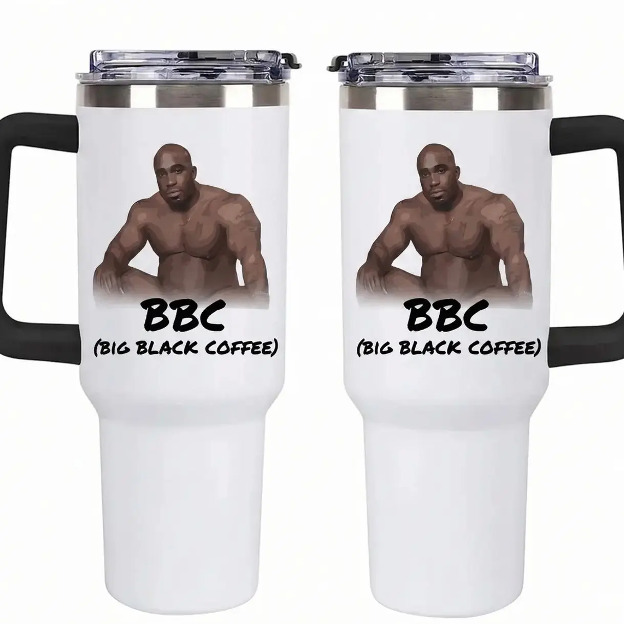 BBC 40oz Tumbler, 40oz Stainless Cup, Barry Wood Tumbler, Adult Humor Funny Drinkware Bottle , Big Black Cups Joke Water Bottle Gift