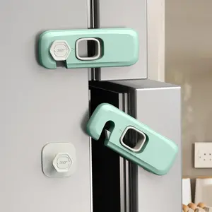 2-Pack Child Safety Refrigerator Locks, Adhesive Pad Included, RV Fridge Lock, Oven Lock, Cabinet Lock, Secure Kids' Access Control