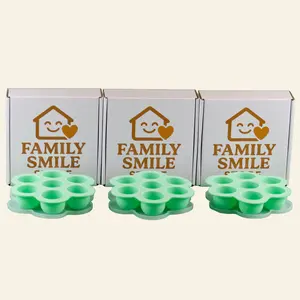 ️Family Smile Universe Silicone Egg Bite Mold with Lid, Breakfast Meal Prep Mold for Egg Bites, Muffins, Baby Food and Frozen Treats, 3 Pack
