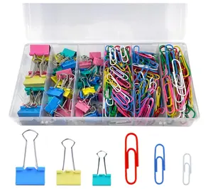 Paper Clips Binder Clips,Colored Paperclips and BinderClips Assorted ,Colored Office Clips Set,Paper Clamps,Colorful Binder Clips for Office School