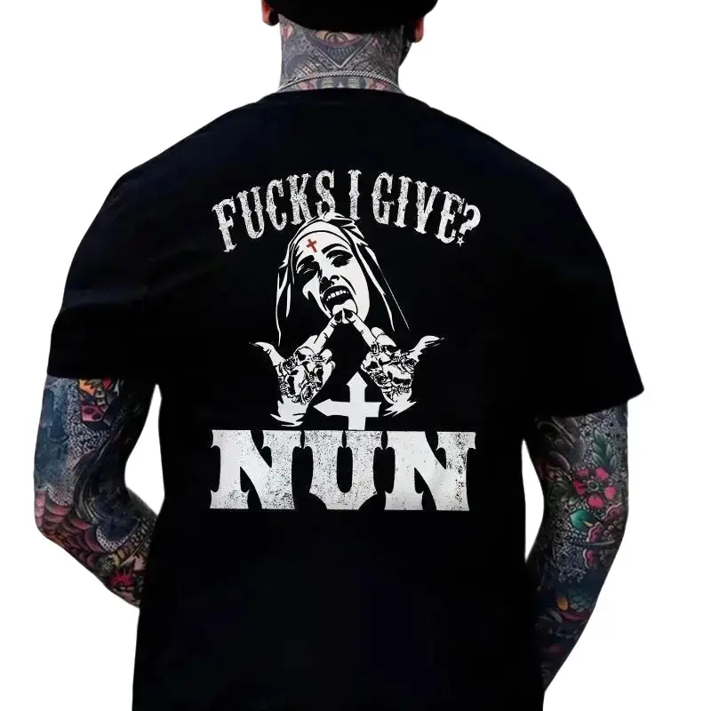 F@ck I Give Nun T-shirt - Double Sided Shirt, Sweatshirt, Hoodie, Unisex Shirt, Naughty Clothes Men, Menswear Classic, Classic  Fabric,  Fabric Menswear, Classic Menswear Pocket Sport,shirts