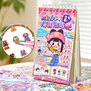Mini Doll Sticker Book, Cute Cartoon Q Version Characters, DIY Craft Stickers, Decoration Sticker, Fun Quiet Book Dressing Journal Material