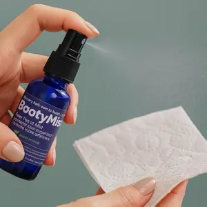 BootyMist Toilet Paper Spray - Natural Vegan Gentle Wipes for Everyday Use Eco-Friendly No Dyes No Alcohol Formula Cleansing