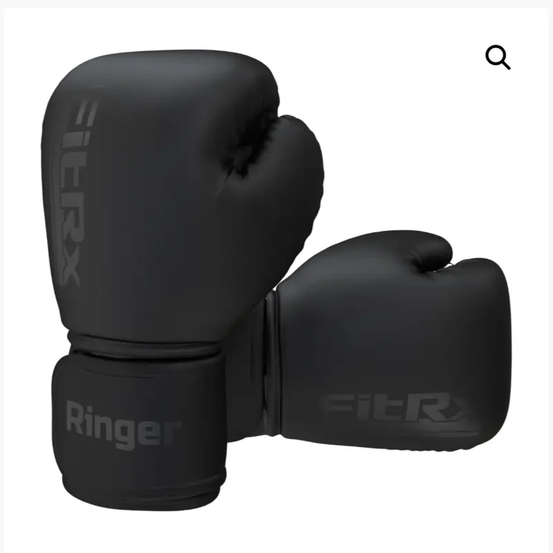 FitRX Ringer Training Gloves, Black - Ideal for Boxing, Gym Workouts