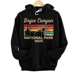 Personalized Retro Sunset National Park Bryce Canyon Pullover Hoodie