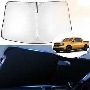 Canvcle Windshield Sun Shade for Ford Maverick 2022-2026 Reflective Fabric Foldable Sun Visor 240T 5 Layers Protector Blocks 99% UV Rays Keeps Car Cooler