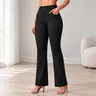 AVAMO Women's Stretchy High-Waist Flattering Bootcut Pants - 4-Pocket Carry, Belt Loops, Tummy Control, Pull-On Business Casual Pants for Work Clothes, Corporate Attire, All-Season Wear
