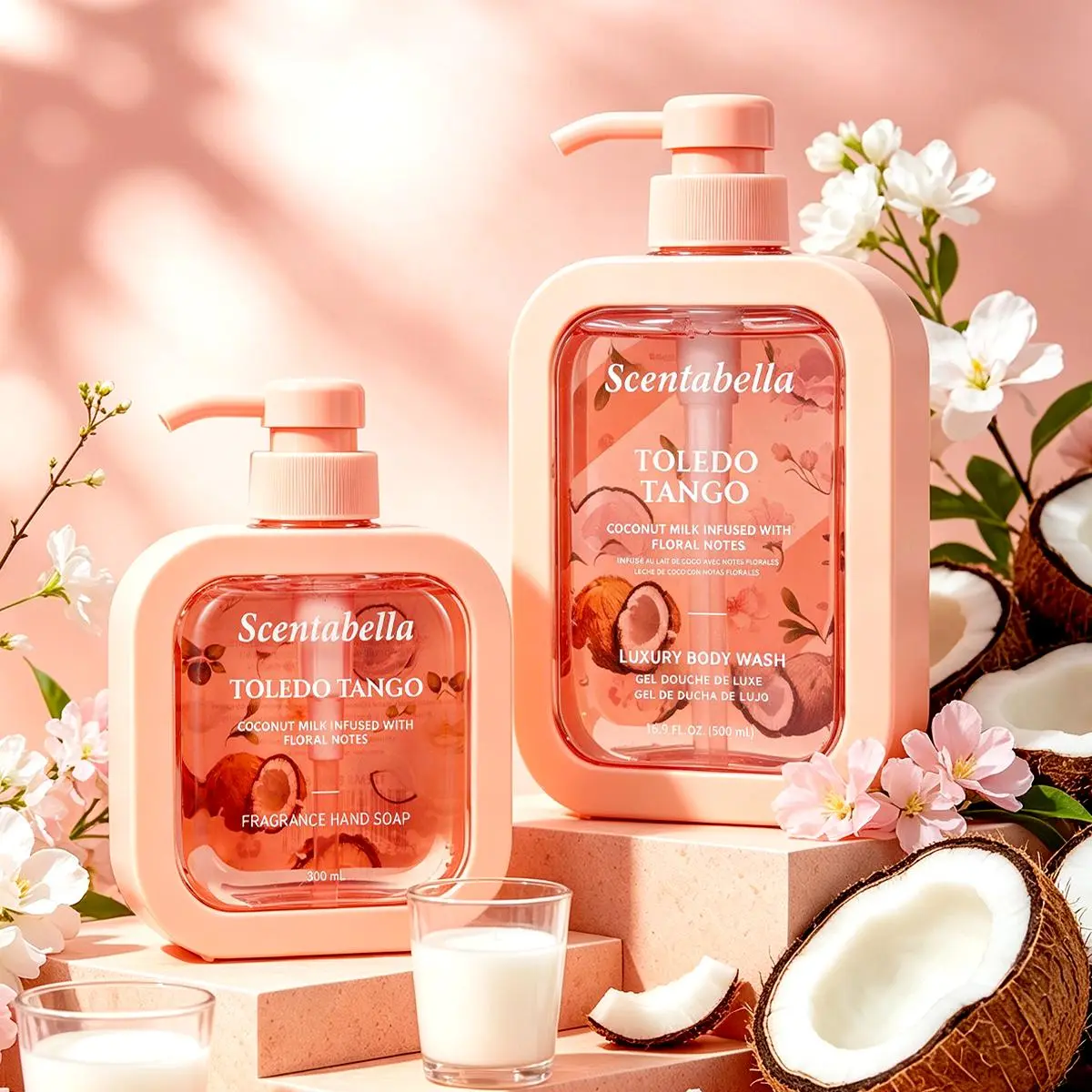 Scentabella Toledo Tango Hand Soap & Body Wash Set | Scented Hand Wash 10 fl oz & Luxury Body Wash 16.9 fl oz