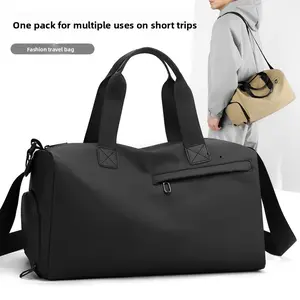 Cross-border  leather travel bag with dry and wet separation, sports travel case, gym backpack, unisex model for foreign trade
