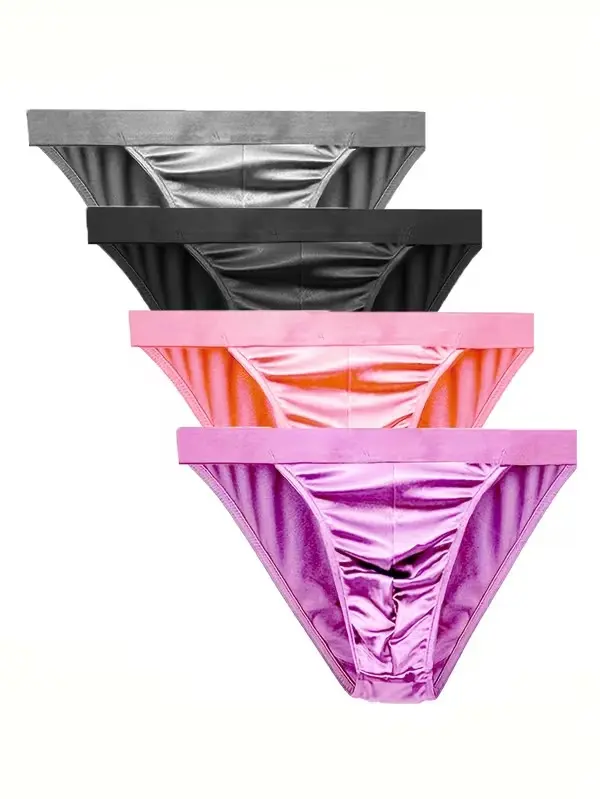 4piece/Order Men Briefs Sexy Plus Size Men'S Underwear Silky