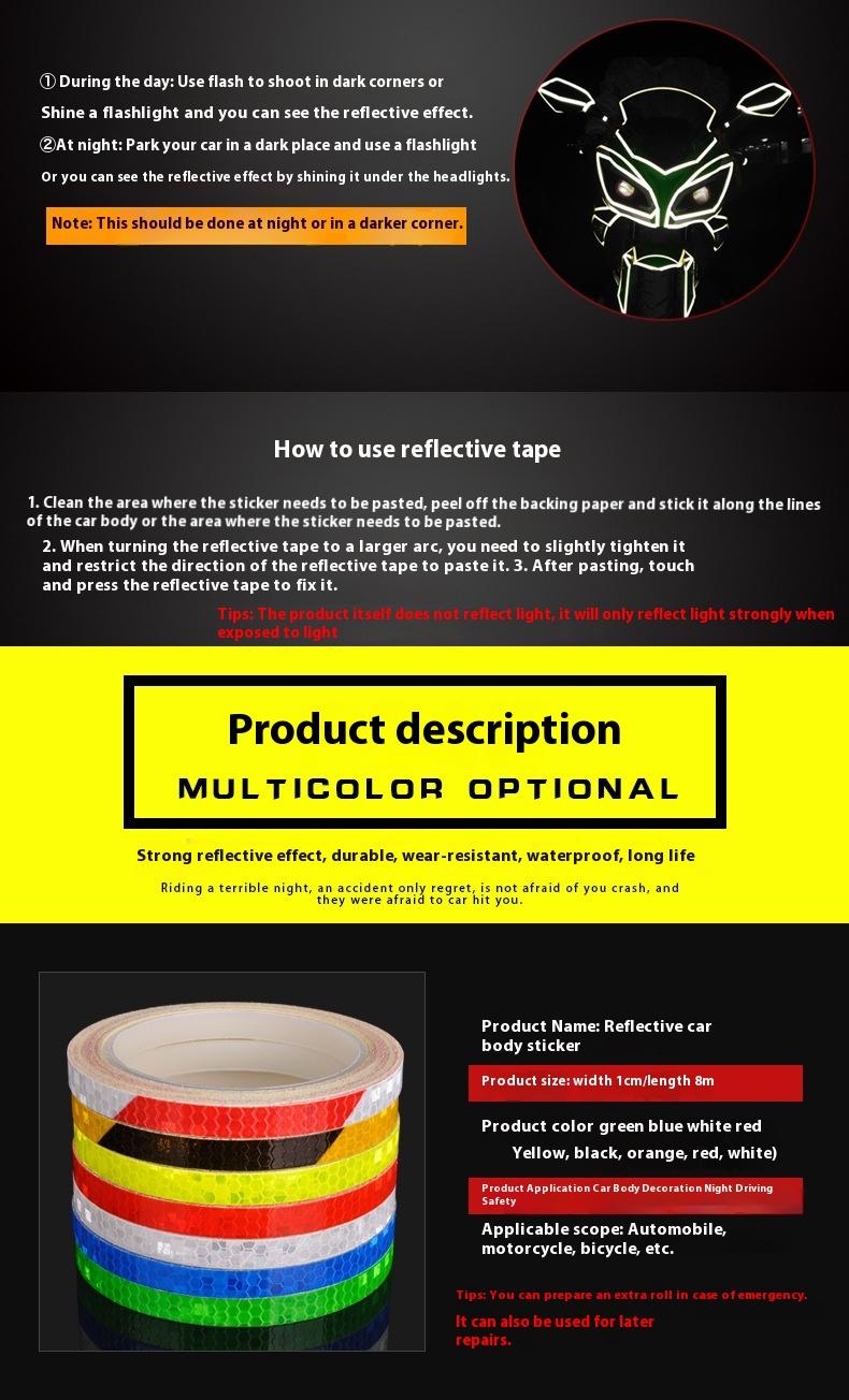 Car and motorcycle bicycle reflective stickers mountain bike luminous stickers dead fly bicycle wheel body sticker