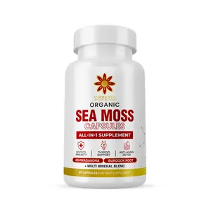 Marigolds Organic Sea Moss Capsules All-in-1 Supplement with Ashwagandha Black Seed Oil & Burdock Root for Health & Energy 60 Capsules
