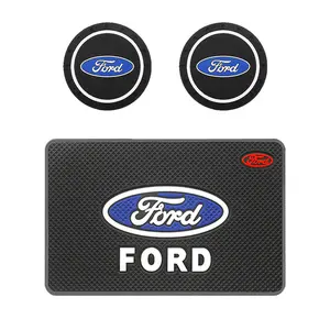 Anti-Slip Car Cup Holder Mat Decorative Accessories for Ford Focus 2 3 4 Mk2 Mk3 Mk4 St F150 Mondeo Fiesta Fusion Ranger Mustang Shelby Kuga Edge Car Accessory