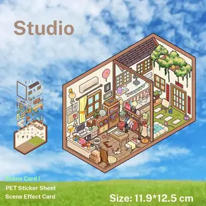 3PCS Artist Studio 3D Stickers - Creative DIY Workspace Decoration for Educational Craft & Scrapbooking Stickers Kit