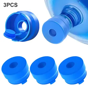MY HEART FLY 3 & 5 Gallon Water Jug Cap Reusable, Food Grade Silicone Replacement Gallon Caps for 55mm Standard/Screw/Crown Tops Water Bottle and Water Dispensers, Non-Spill Lids for Anti-Splash, Leak Free (Pack of 3)