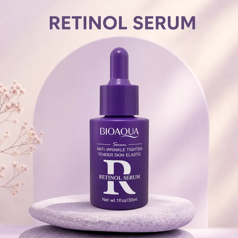 Retinol Facial Serum - 30 ml Alcohol-Free with Dropper Bottle, Purple Skincare Serum for Hyperpigmentation Treatment, Brighten + Hydrate, Post-Cleansing Routine, All Seasons, Beauty Over 40