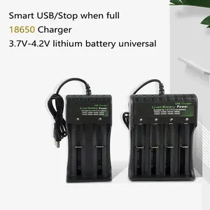 2/4-Slot Li-ion Batteries 5800mAh 3.7V Rechargeable Battery Charger USB