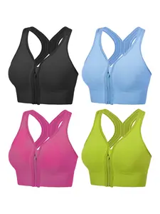 Women's Solid Color Wireless Bra, Breathable Comfortable Gym Sports Bra, Women's Lingerie for All Seasons