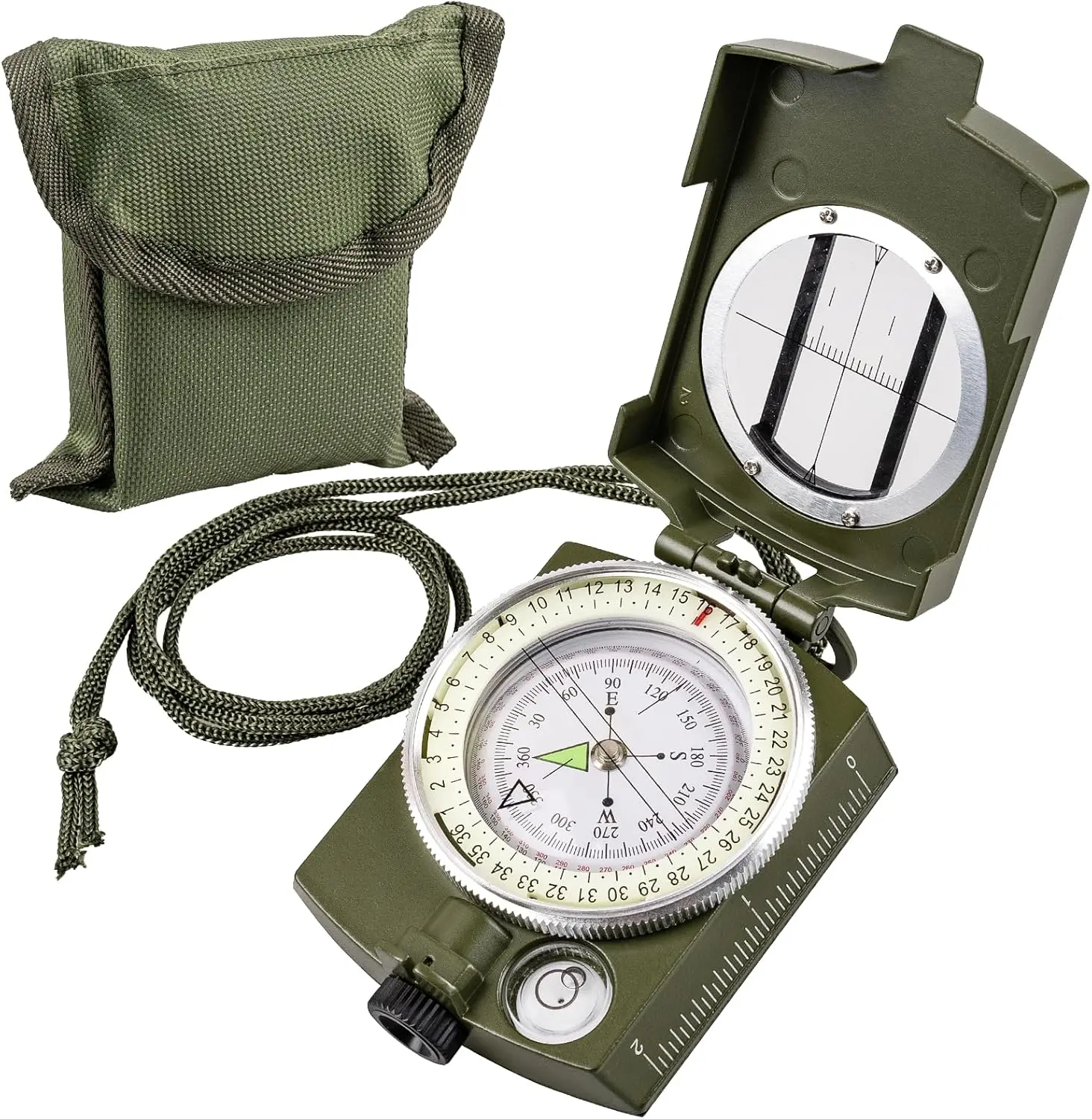Outdoor Survival Compass, Multifunctional Waterproof Portable and Pocket-Sized Tactical Survival Compass with Lanyard, Climbing Biking Exploring Geology, Outdoor Activities