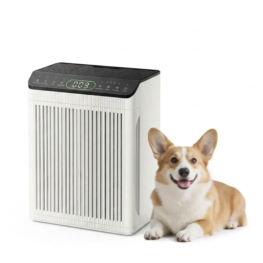 Air Purifiers for Home Pets Up to 2200Ft² Pre-Filter Washable, Ivory | HEPA Filter for Wildfire Smoke, PM2.5 Air Quality Monitor, Air Purifier Large Room for Pet Dander Hair Odor Dust, 1Pack