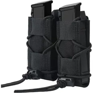 Pistol Double Magazine Holster, Double 9mm Mag Pouch,Wrap Belt Holder for 9MM/Glock/Single/Dual Stack Gun Magazines Pouches