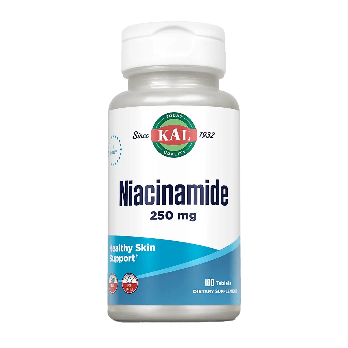 KAL Niacinamide 250 mg Dietary Supplement for Healthy Skin Support - 100 Tablets Springtok Healthcare Vitamin Edible
