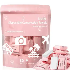 Disposable Compression Towels, Portable Face Wipes Pack of 30, Travel Camping Hiking Essential, Must-Have Travel Accessories, Travel Essentials
