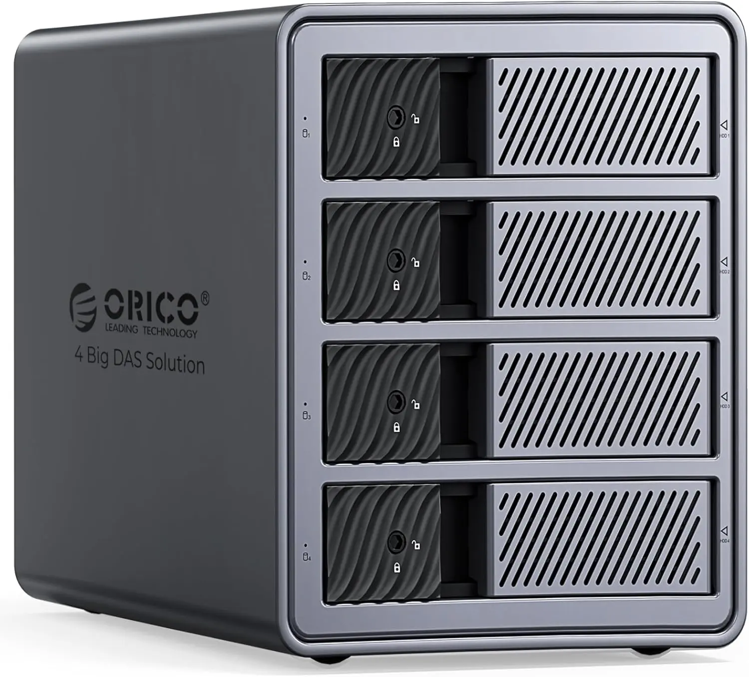 ORICO USB 3.0 Hard Drive Enclosure 4 Bay External Direct Attached Storage Max up to 88TB with Tray Lessing and Safety Lock for 3.5 inch SSDs HDDs ( Alluminum Alloy)-9848RU3&U3