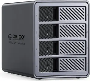 ORICO USB 3.0 Hard Drive Enclosure 4 Bay External Direct Attached Storage Max up to 88TB with Tray Lessing and Safety Lock for 3.5 inch SSDs HDDs ( Alluminum Alloy) -9848U3