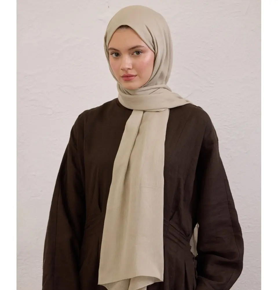 Everyday Basic Soft Viscose Shawl Hijab - Natural Beige