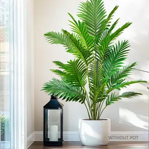 68–145cm/26.7-57.08inch Artificial Large Palm Tree, Wide-Leaf Tropical Faux Plant with Plastic Palm Leaf Branches, Home and Garden Decoration, Fake Indoor Plants