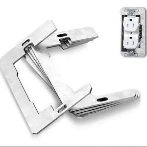 5 Pcs Wall Plate Spacers, Flush Fit Device Level Plate for Wall Outlets Repair and Loose Fix, Wall Plate Leveler Spacer Shims to Support Switches, Receptacles from Being Pushed Back, Metal