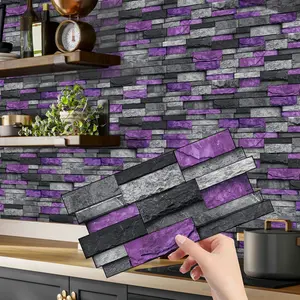 (12pcs/24pcs/48pcs) Faux Marble Wood Grain Design, Decorative Wall Sticker, Interlocking Marble Tile Stickers, Wall Decal, Tiles Sticker, Suitable for Kitchen Bathroom Bedroom Living Room Renovation, 12cm x 24.6cm #TOP PICKS