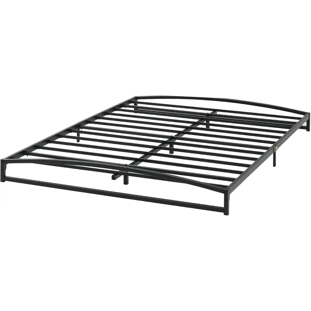 Low Profile Queen Size Framed 6-Inch Bed Frame - 100% Thick Steel & Cast Iron Heavy Duty Platform, 1000lbs Capacity (62"x81.9"x6"), Silent Sponge Pads, Secure Non-Slip Mattress Foundation, No Box Spring Needed, Easy Setup
