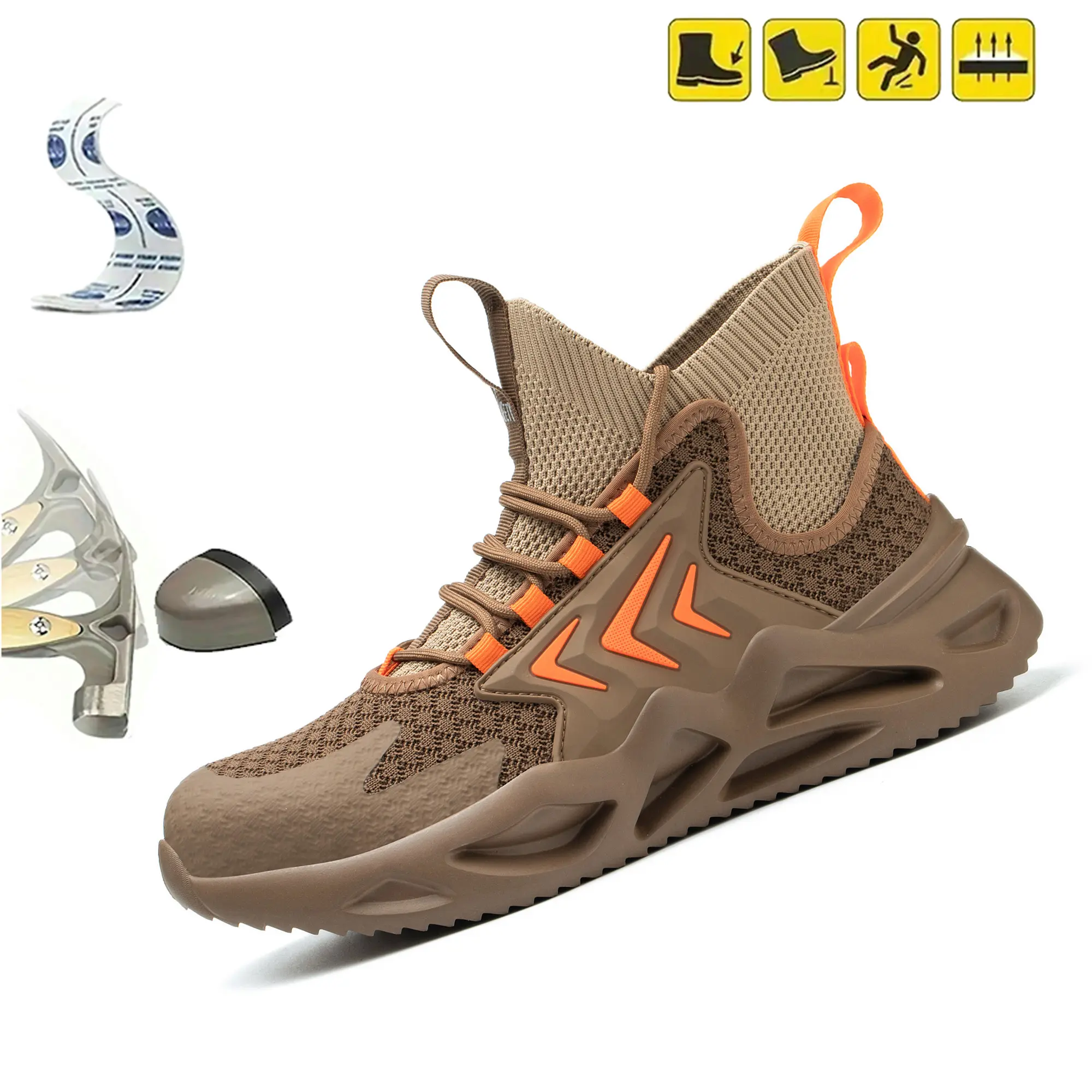 Men's labor insurance shoes deodorant smashing anti-puncture steel bag head protective shoes safety work shoelaces steel plate