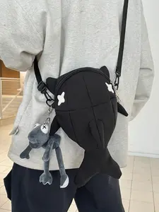 1pc Women's Fashionable Minimalist Casual Trendy Campus Style Shark Bag with Exquisite Pendant Perfect for Daily Commuting, School, and Versatile Outfits Essential Women's Shoulder Bag